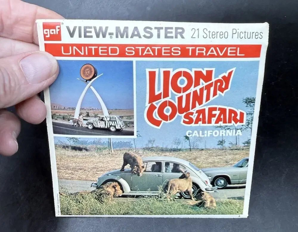 View-Master LION COUNTRY SAFARI CALIFORNIA A231 3 Reel Complete Set VW BUG